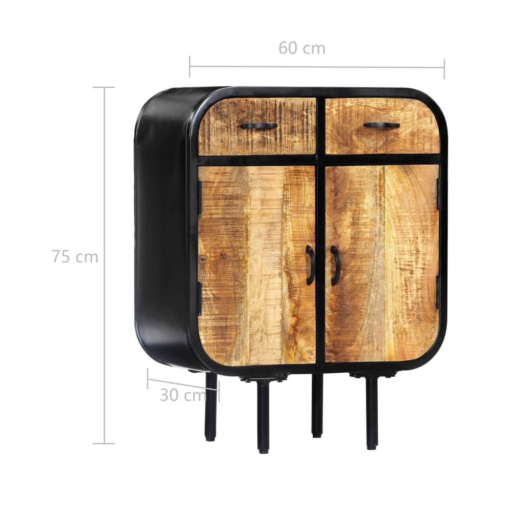 Mafett Sideboard 60x30x75 cm Solid Mango Wood and Iron