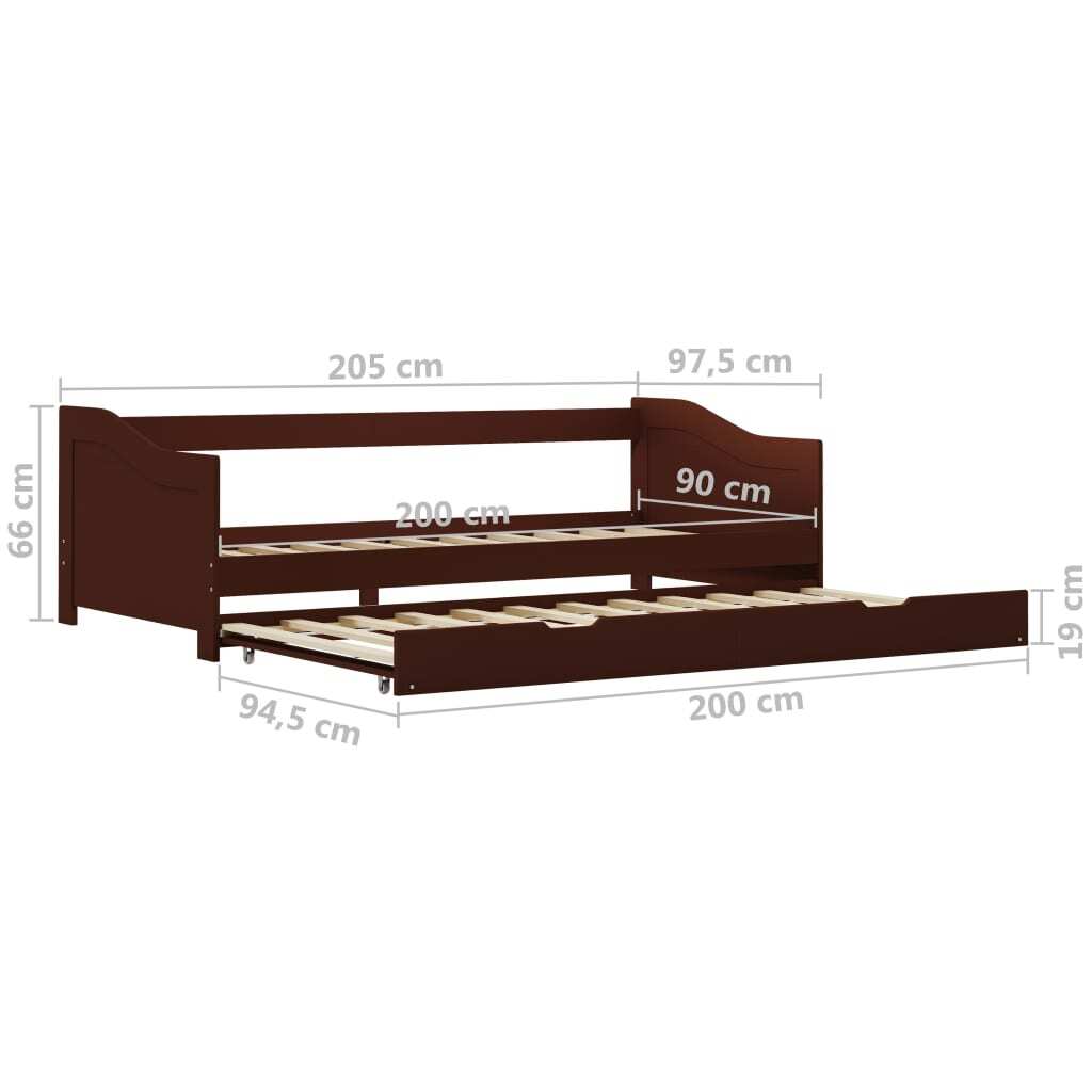 Opulent Reverie Brown Pull-Out Sofa Bed Frame