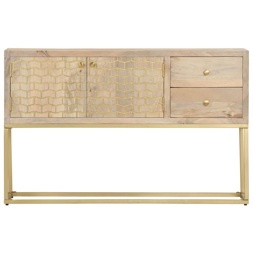 Mafett Sideboard Gold 120x30x75 cm Solid Mango Wood
