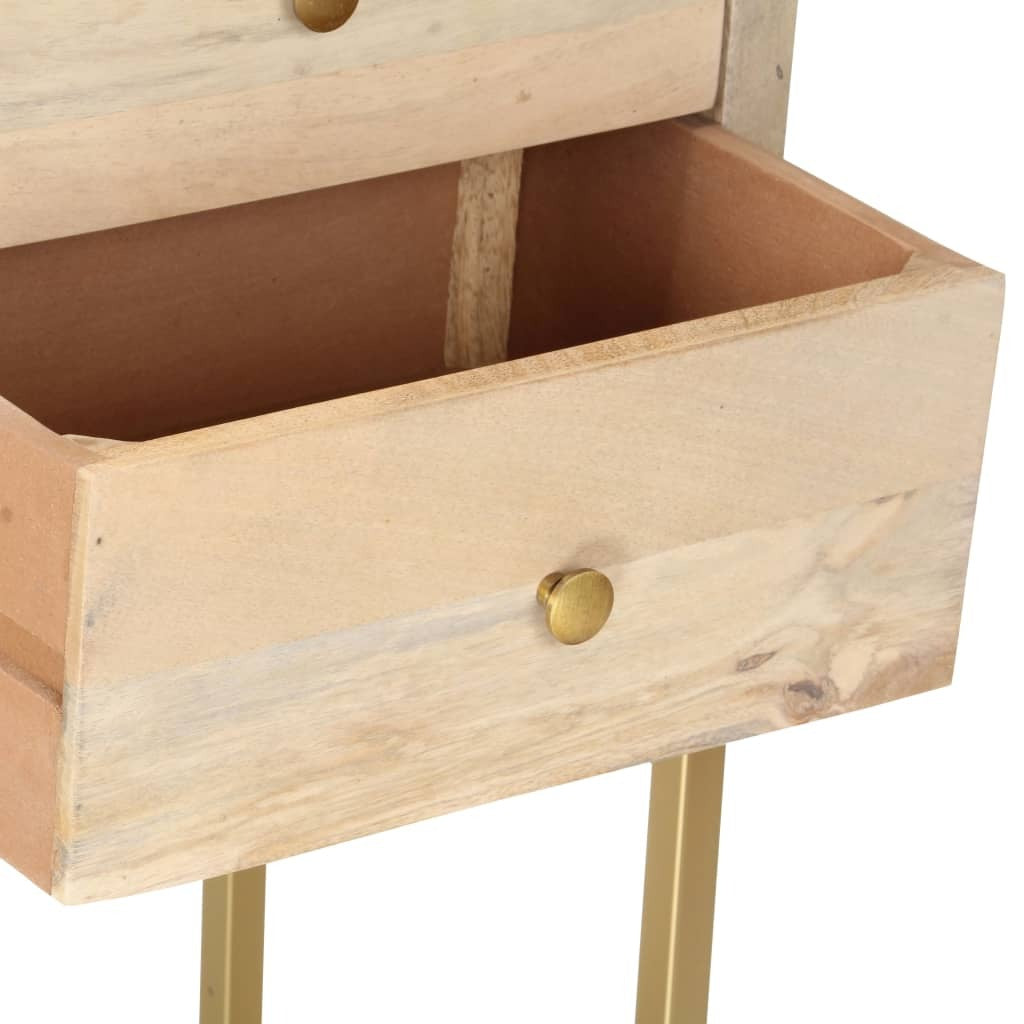 Mafett Sideboard Gold 120x30x75 cm Solid Mango Wood
