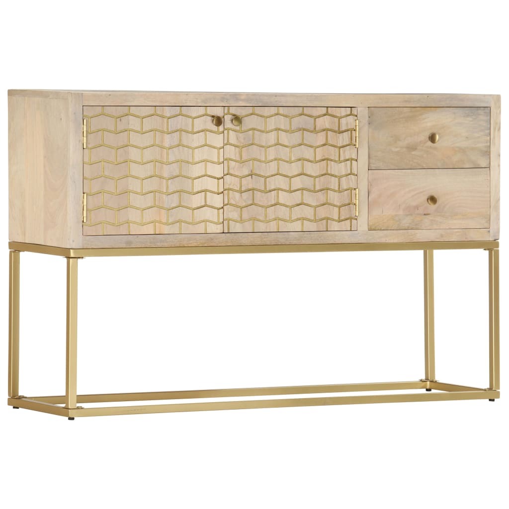Mafett Sideboard Gold 120x30x75 cm Solid Mango Wood