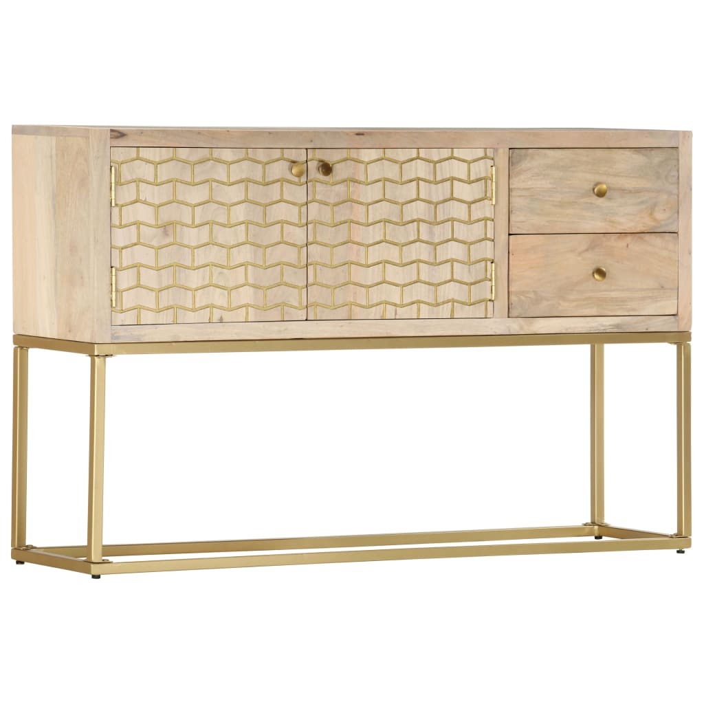 Mafett Sideboard Gold 120x30x75 cm Solid Mango Wood