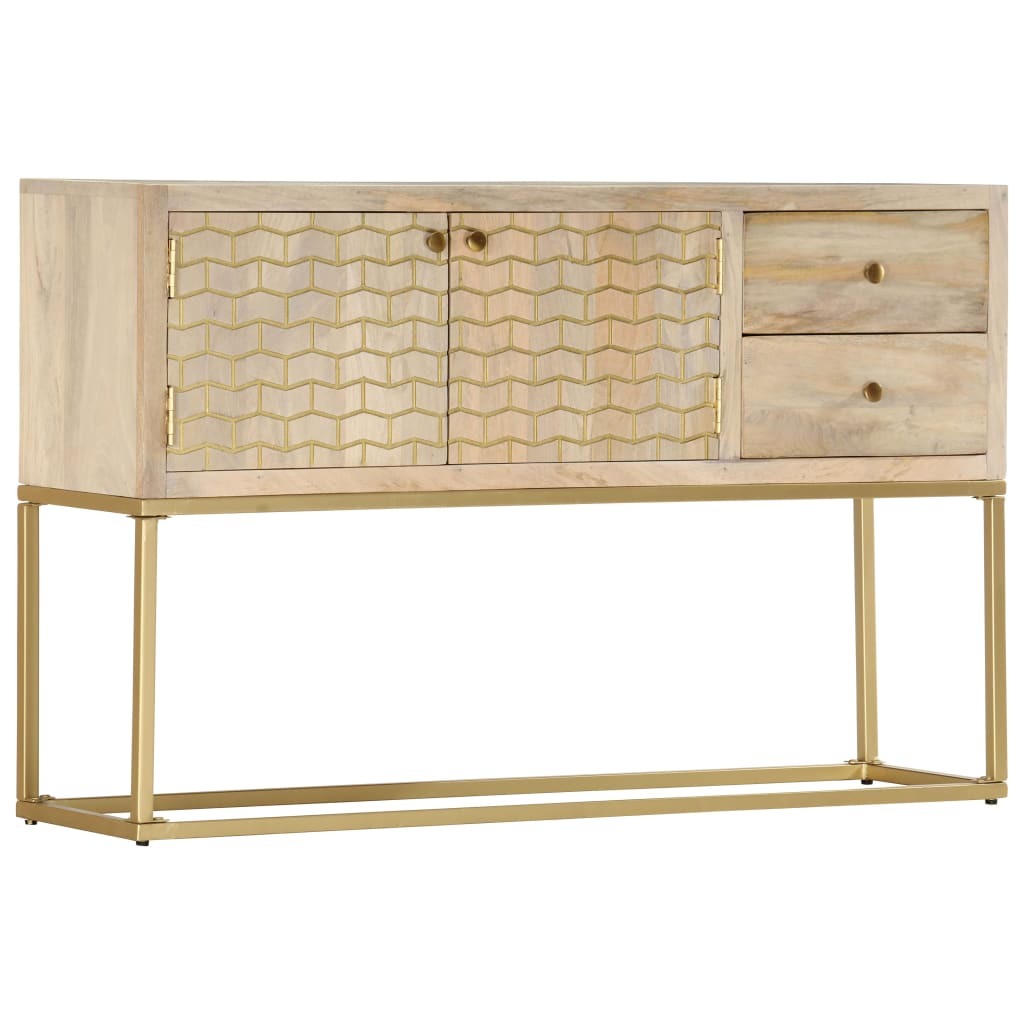 Mafett Sideboard Gold 120x30x75 cm Solid Mango Wood