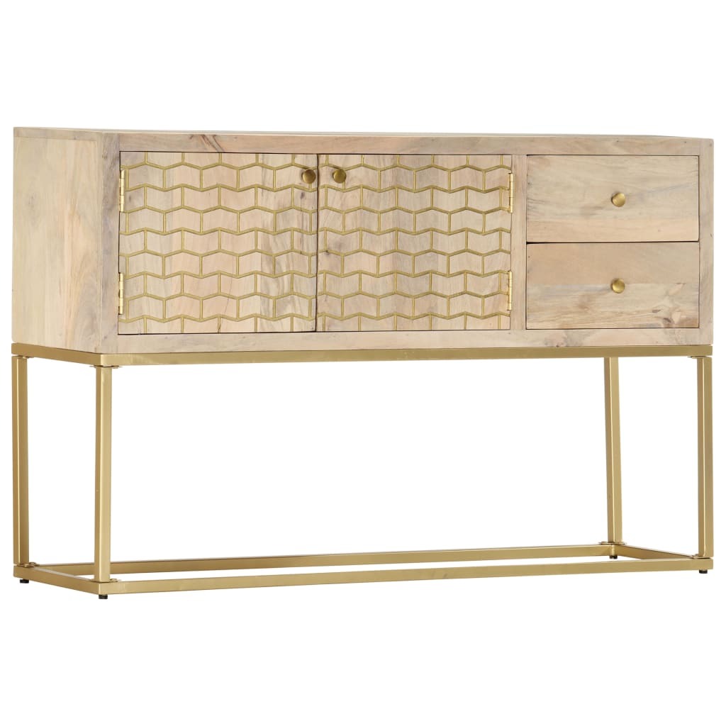 Mafett Sideboard Gold 120x30x75 cm Solid Mango Wood