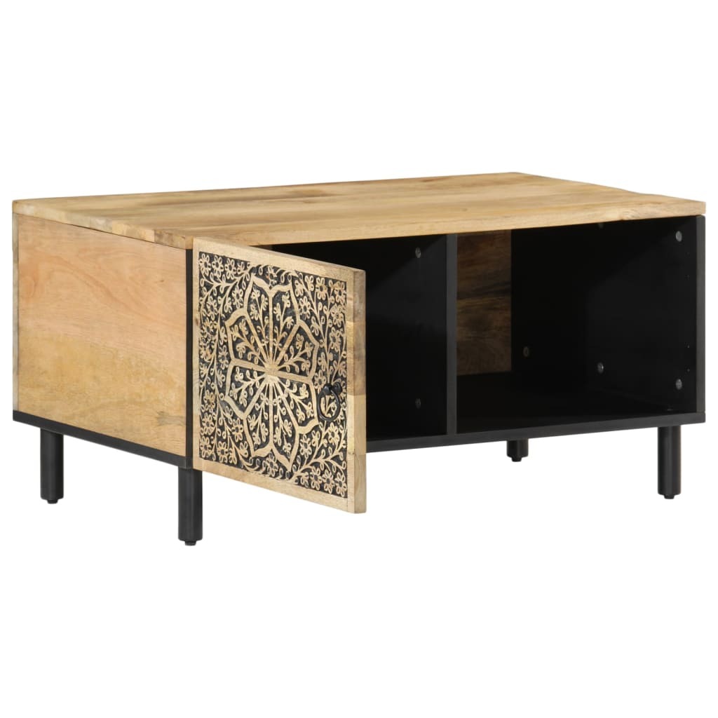 Mafett Solid Mango Wood Coffee Table – 80x50x40 cm