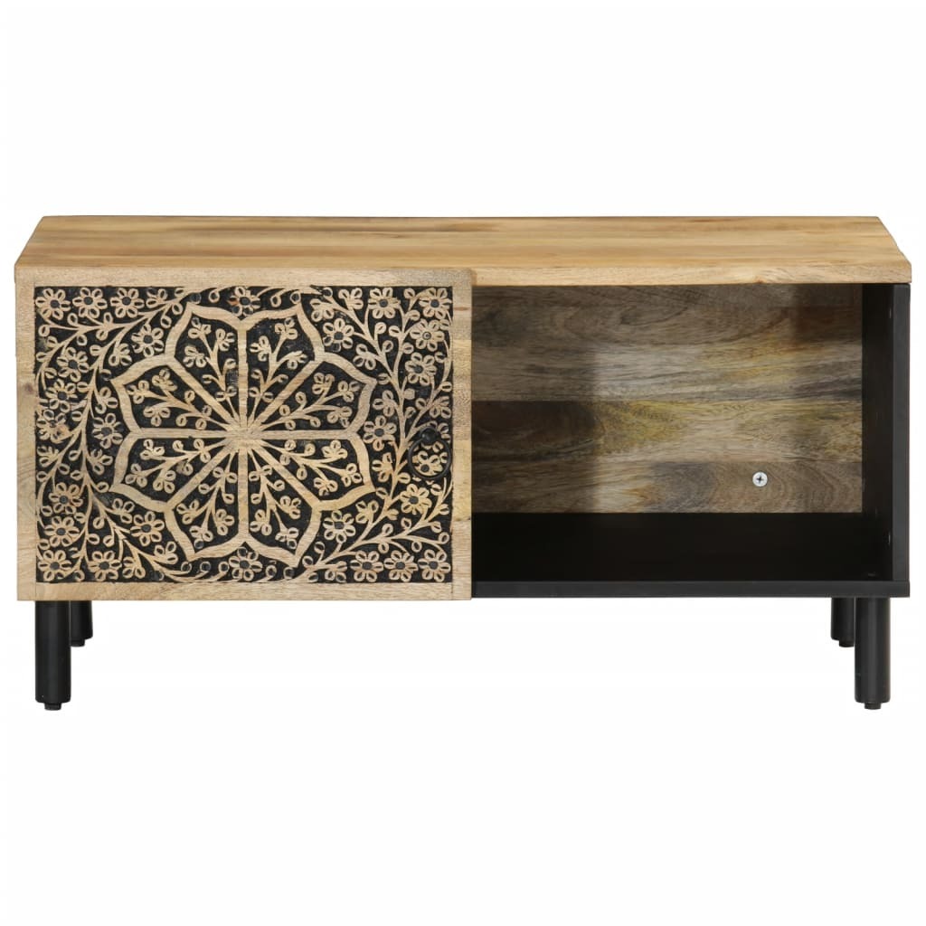 Mafett Solid Mango Wood Coffee Table – 80x50x40 cm