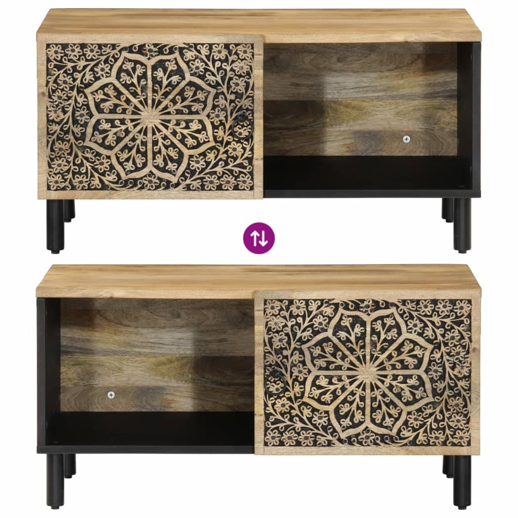 Mafett Solid Mango Wood Coffee Table – 80x50x40 cm