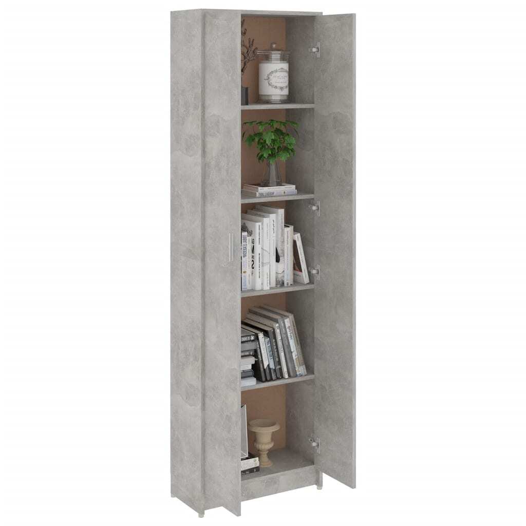 Mafett Hallway Wardrobe – Concrete Grey Finish, 55x25x189 cm, Durable Engineered Wood