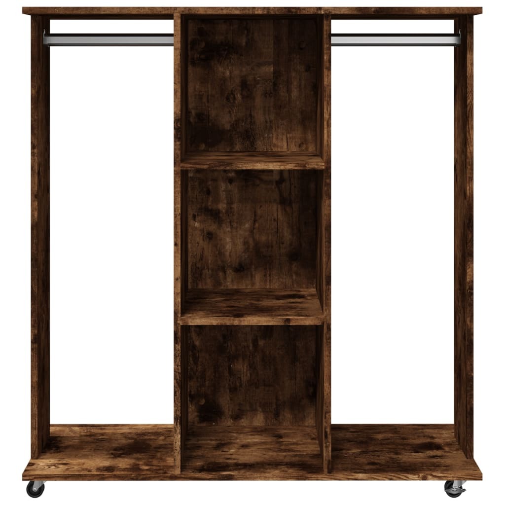 Mafett Wardrobe with Wheels Smoked Oak 102x38x110 cm Engineered Wood