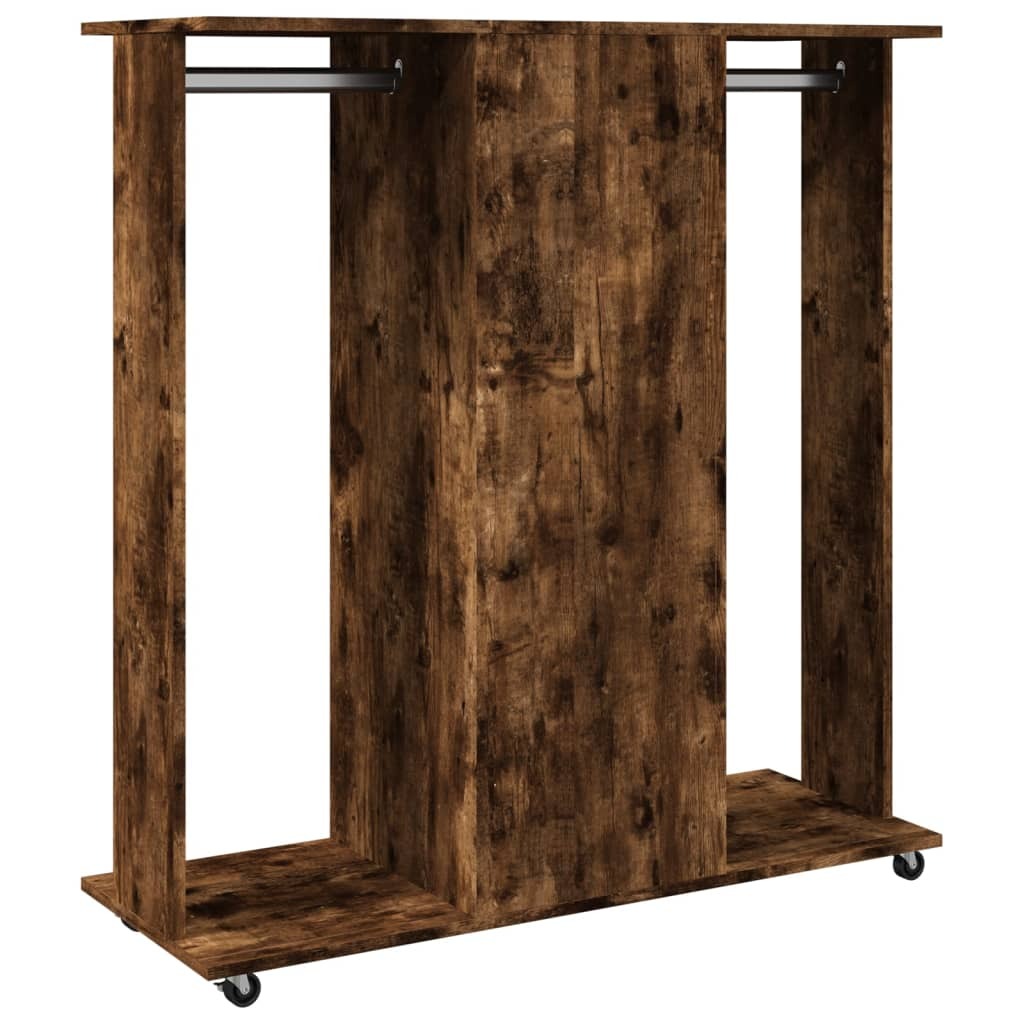 Mafett Wardrobe with Wheels Smoked Oak 102x38x110 cm Engineered Wood