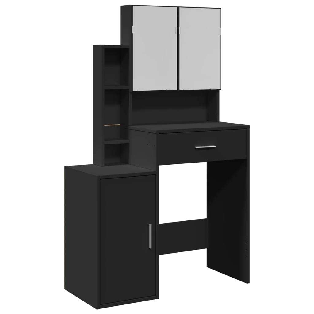 Mafett Dressing Table with Storage Cabinet – Black (80x35x132 cm)