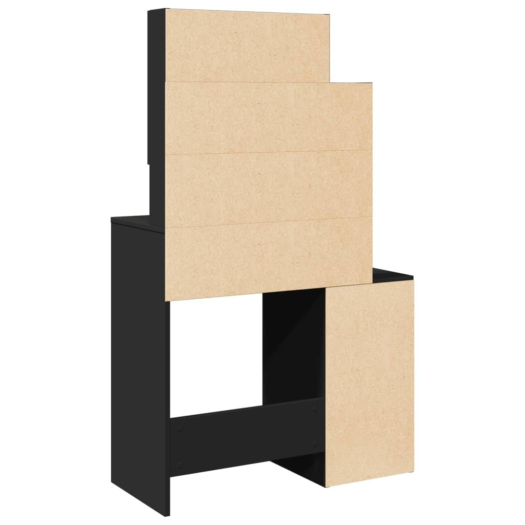 Mafett Dressing Table with Storage Cabinet – Black (80x35x132 cm)