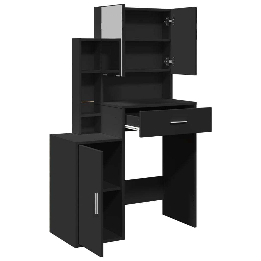 Mafett Dressing Table with Storage Cabinet – Black (80x35x132 cm)