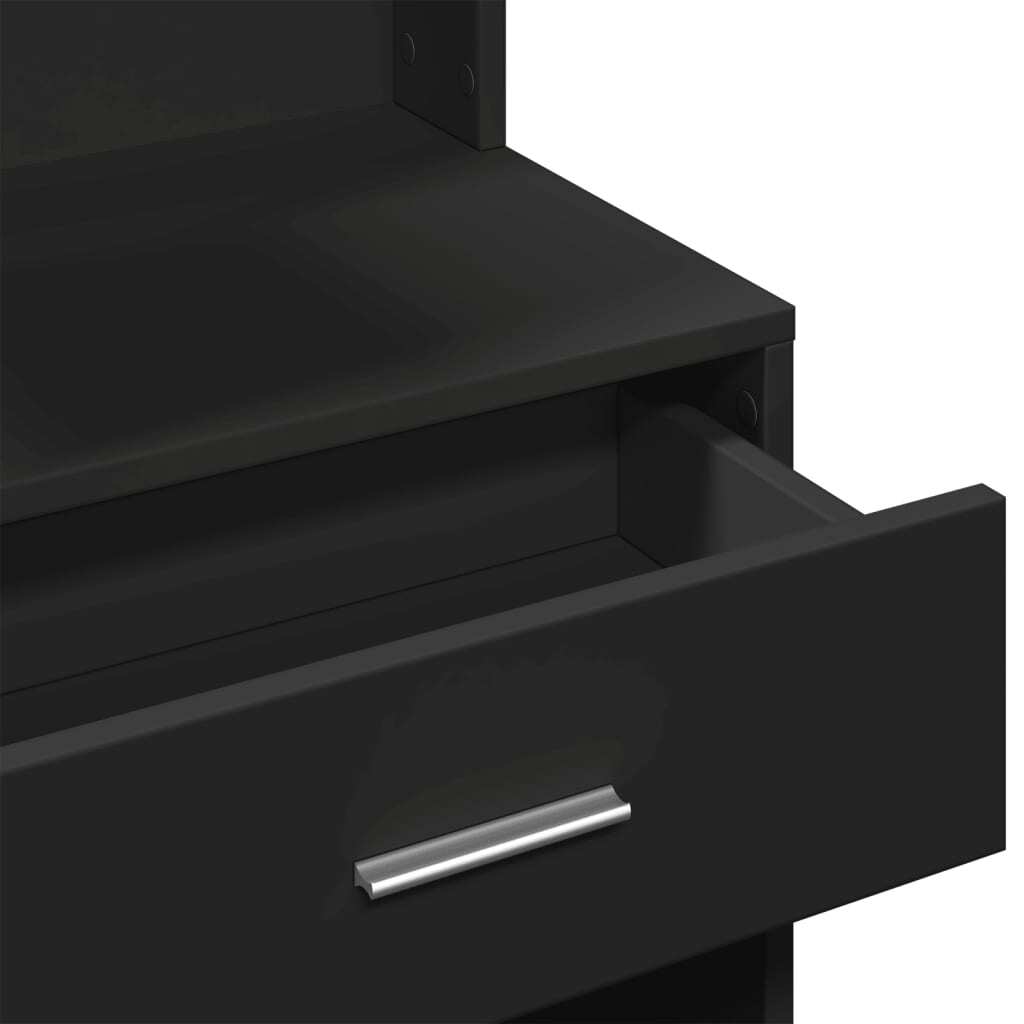 Mafett Dressing Table with Storage Cabinet – Black (80x35x132 cm)