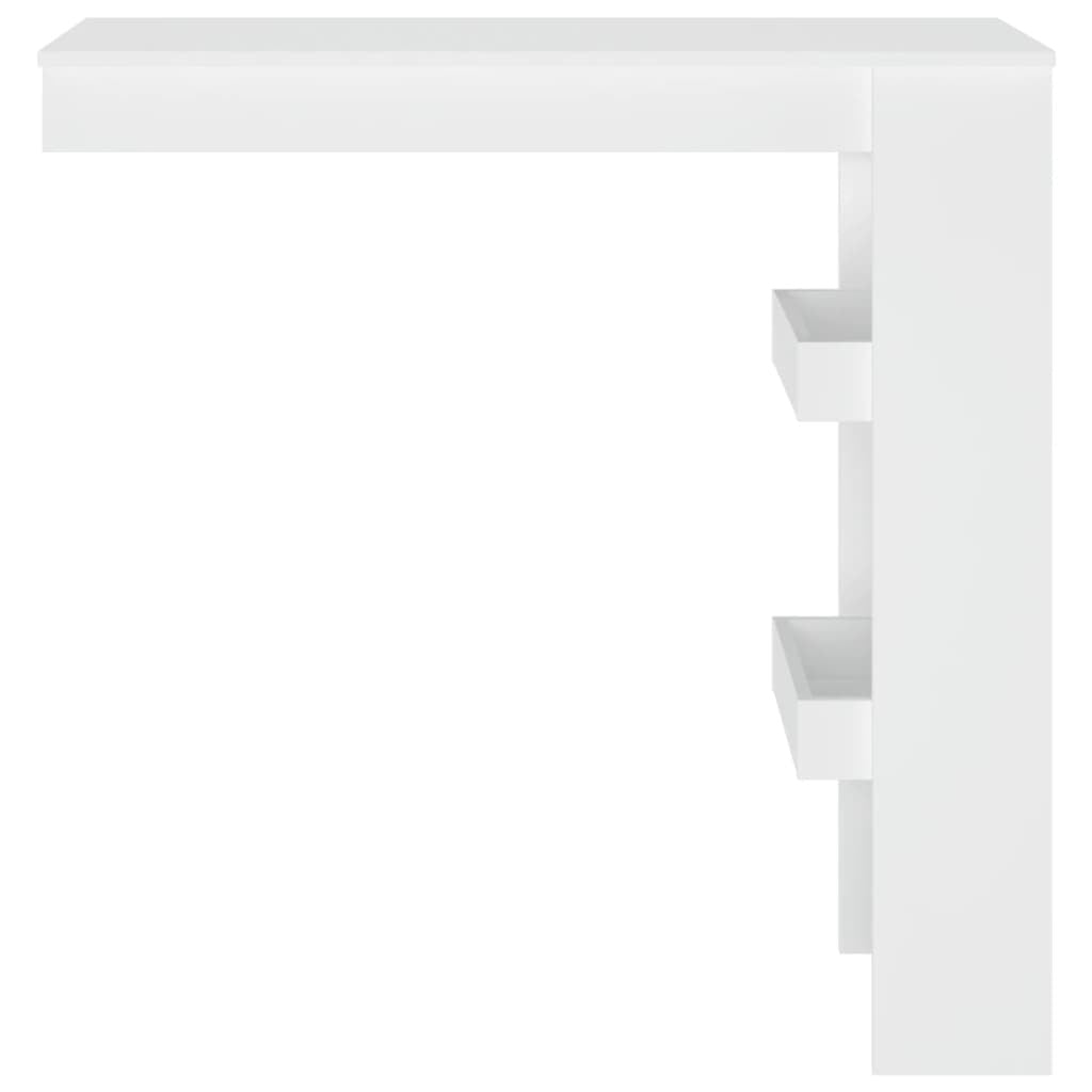 Sleek White Wall-Mounted Bar Table in Engineered Wood