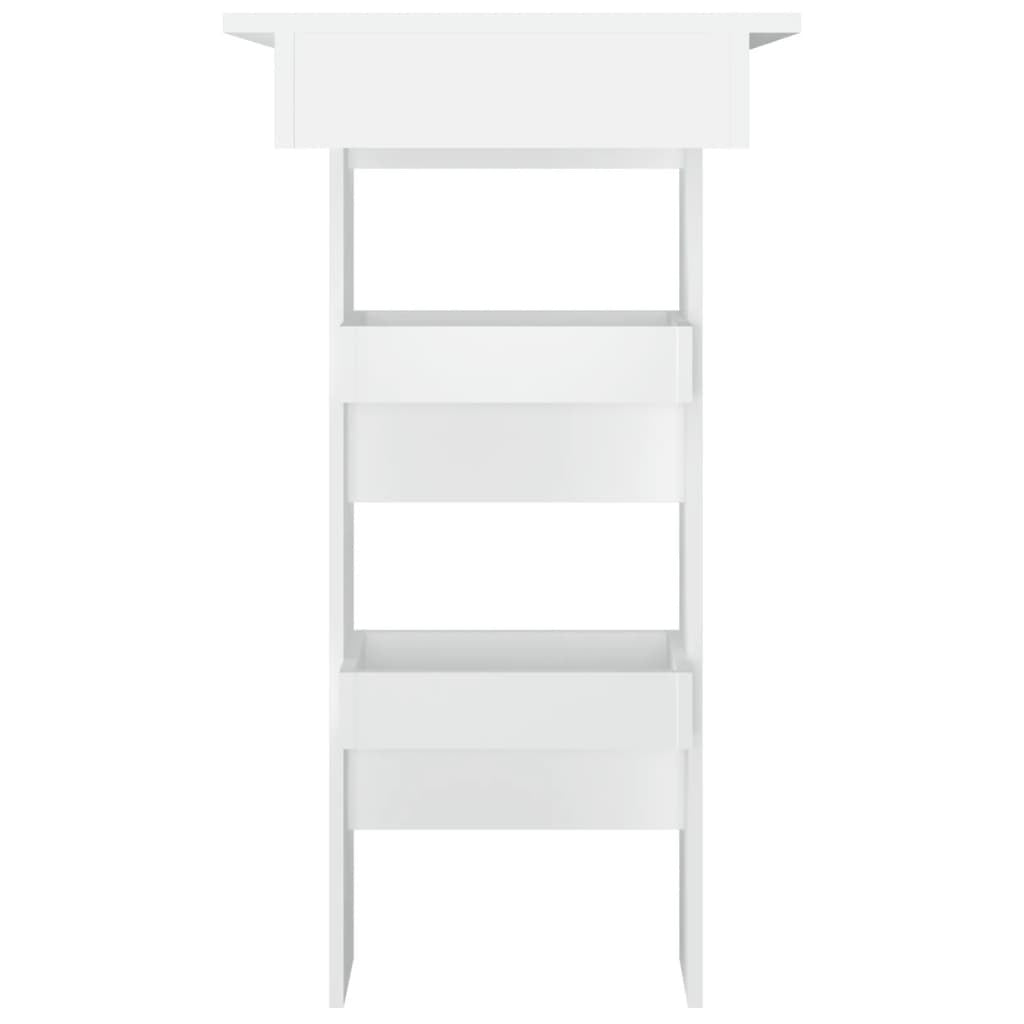 Sleek White Wall-Mounted Bar Table in Engineered Wood