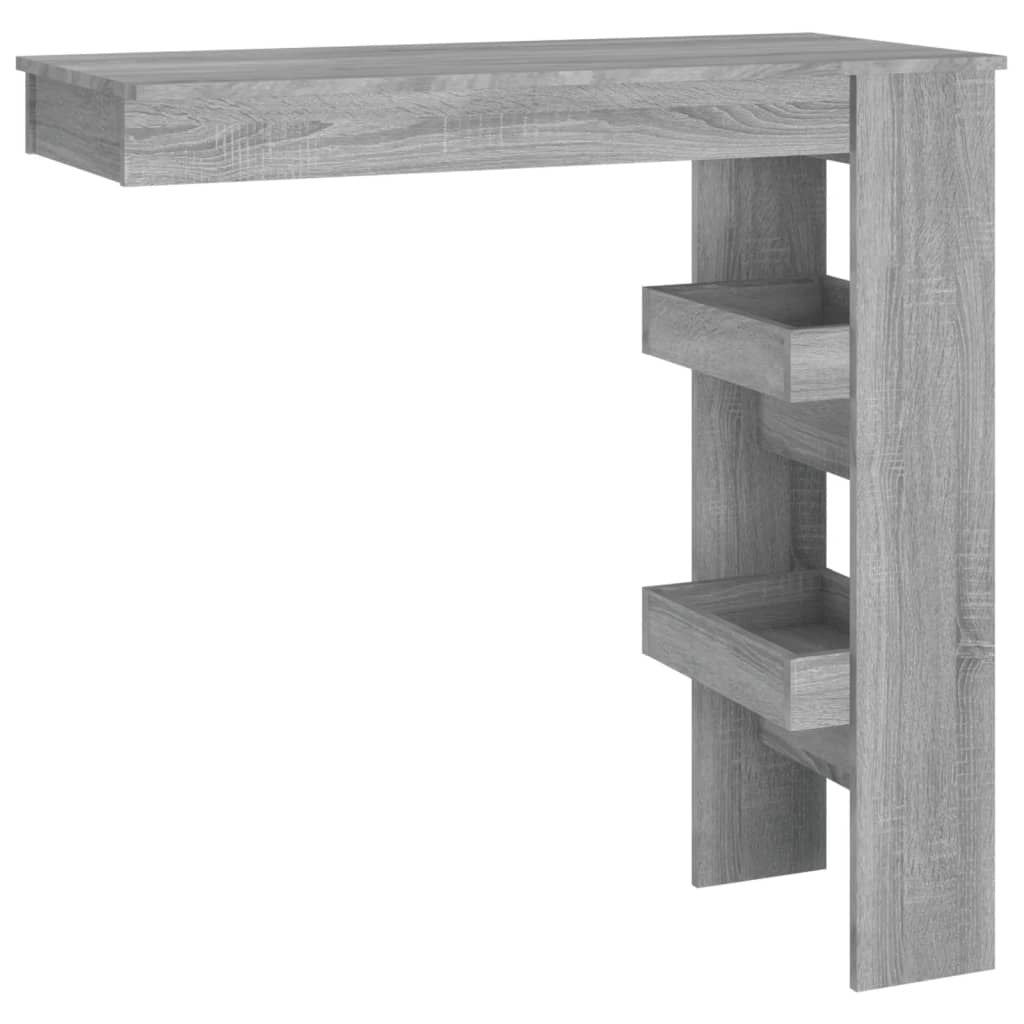 Modern Grey Sonoma Wall-Mounted Bar Table in Engineered Wood