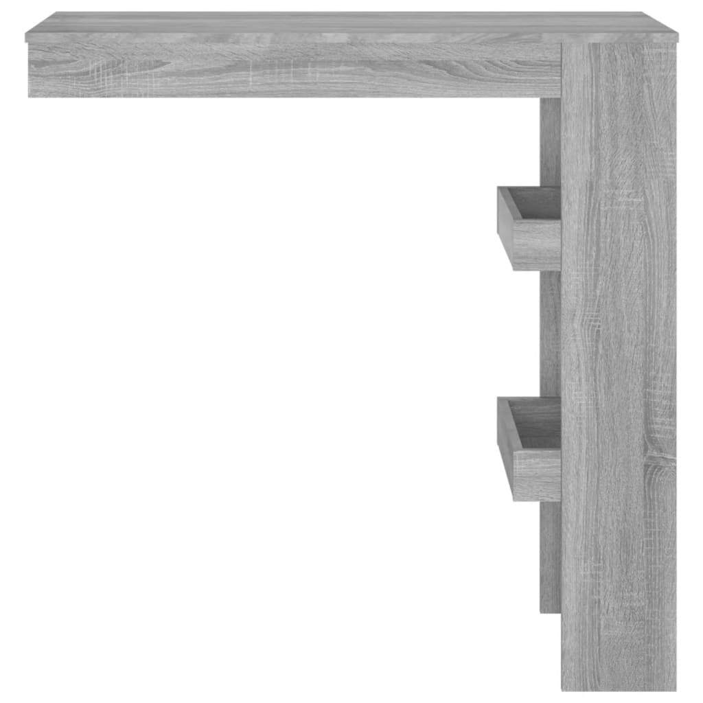 Modern Grey Sonoma Wall-Mounted Bar Table in Engineered Wood