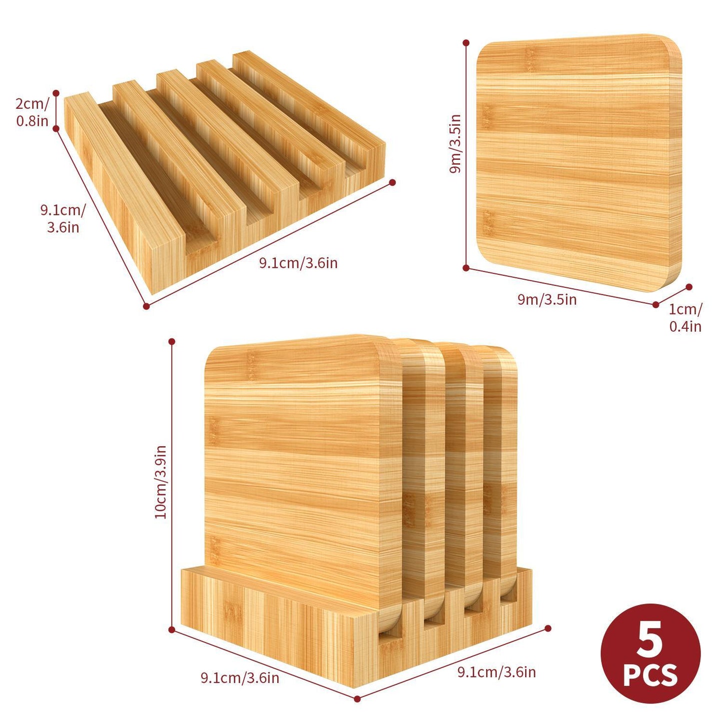 Vinsani bamboo coasters 1010200