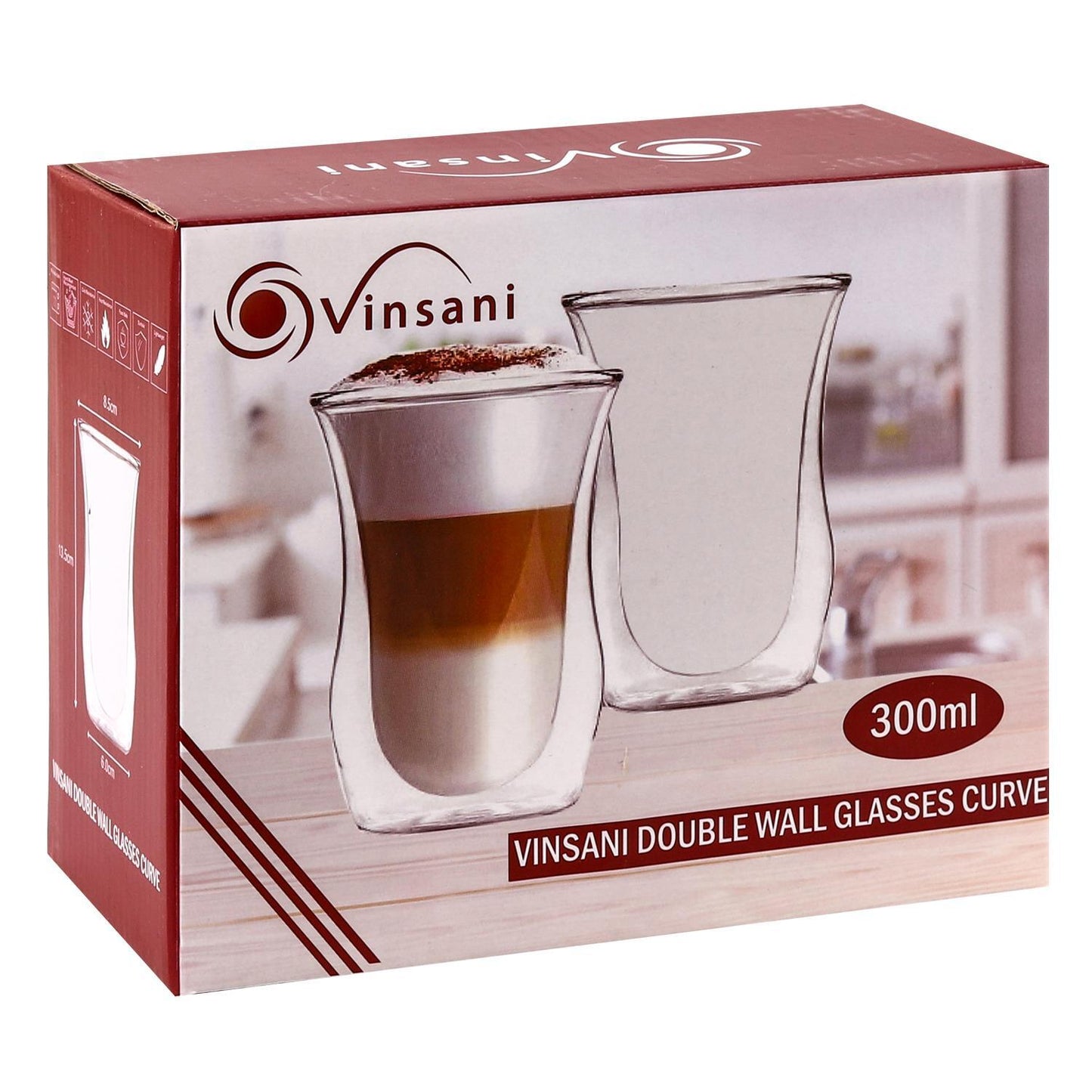 Vinsani double wall glasses curve 1010066