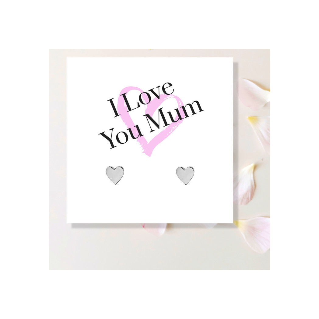 Mafett I love You Mum Painted Heart Earrings & Message Card