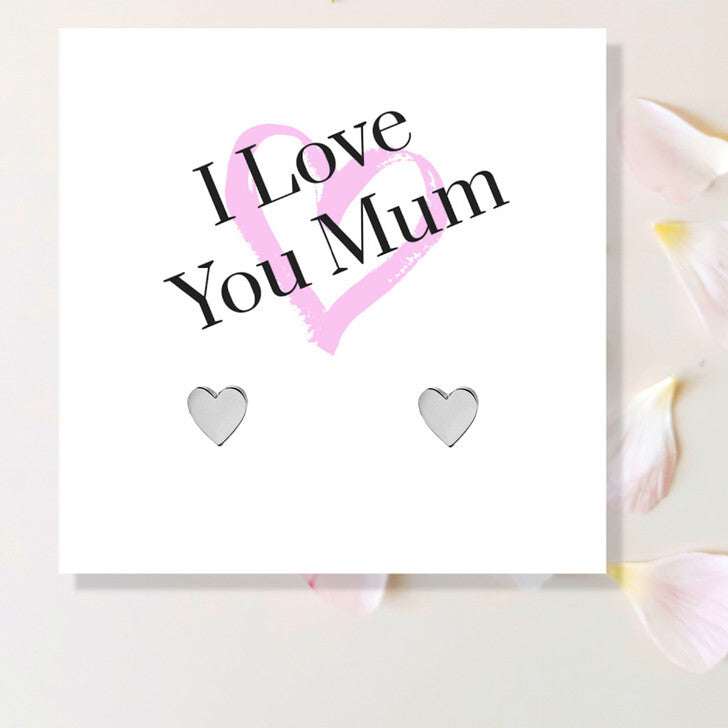 Mafett I love You Mum Painted Heart Earrings & Message Card