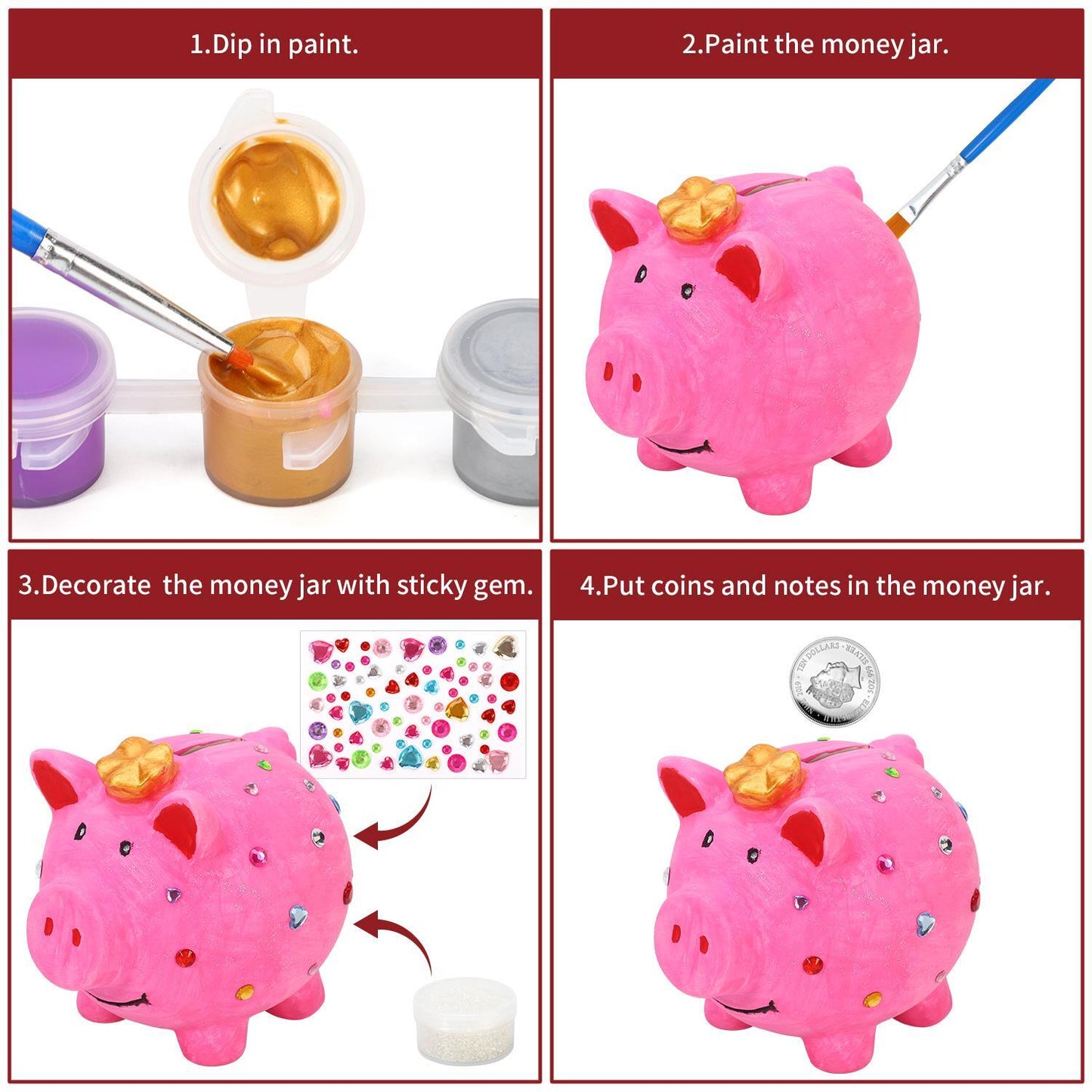 Mafett Piggy Money Jar Craft Kit for Kids – Fun DIY Savings Bank Activity