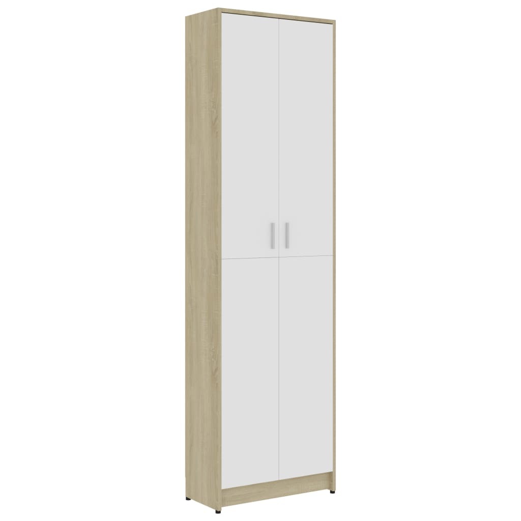Parma Hallway Wardrobe – White and Sonoma Oak Finish Engineered Wood