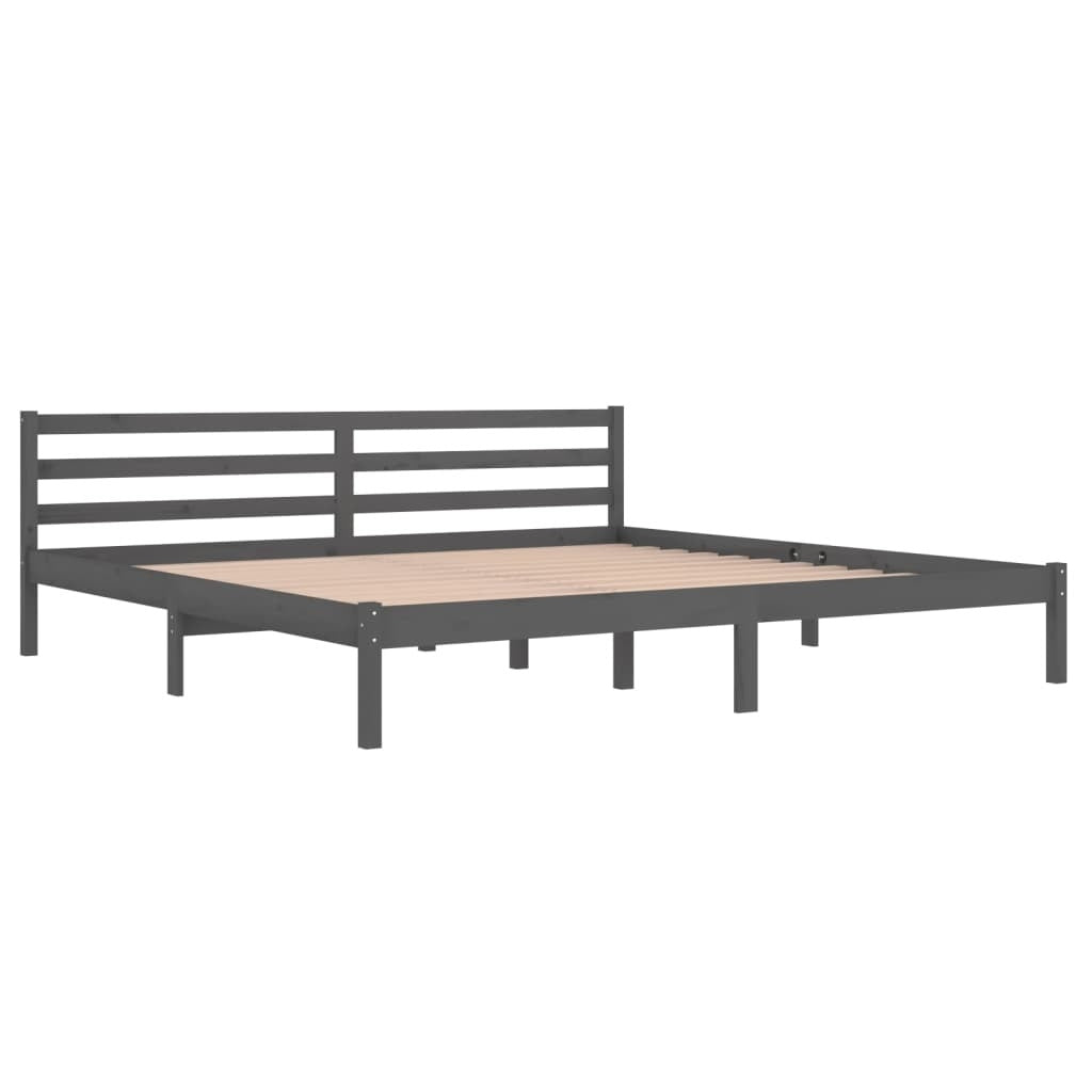 Mafett Solid Pine Wood Day Bed – Super King Size (200x200 cm, Grey)