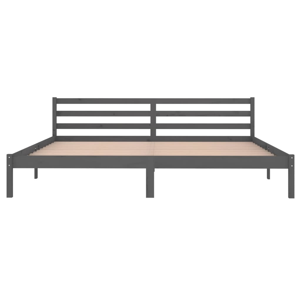 Mafett Solid Pine Wood Day Bed – Super King Size (200x200 cm, Grey)