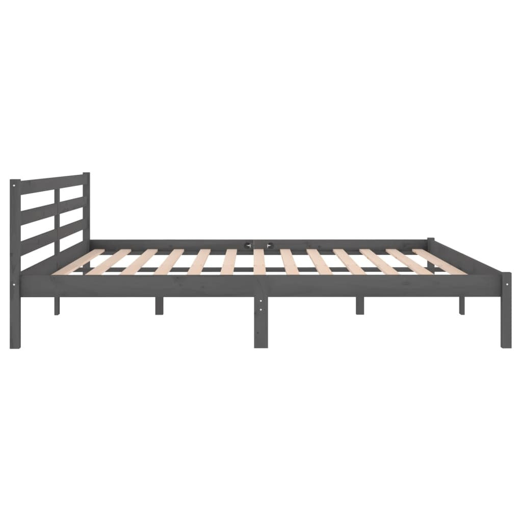 Mafett Solid Pine Wood Day Bed – Super King Size (200x200 cm, Grey)