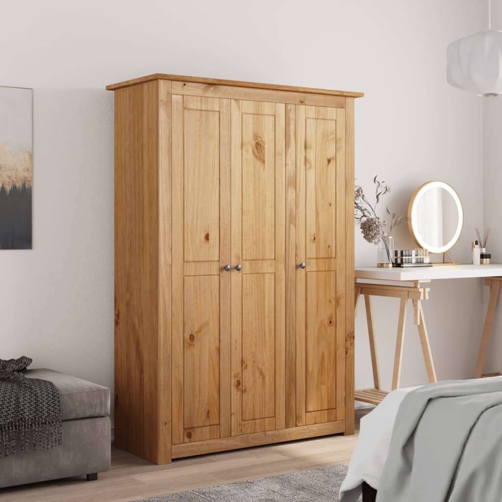 Stylish 3-Door Wardrobe – 118x50x171.5 cm, Pine Wood, Panama Range