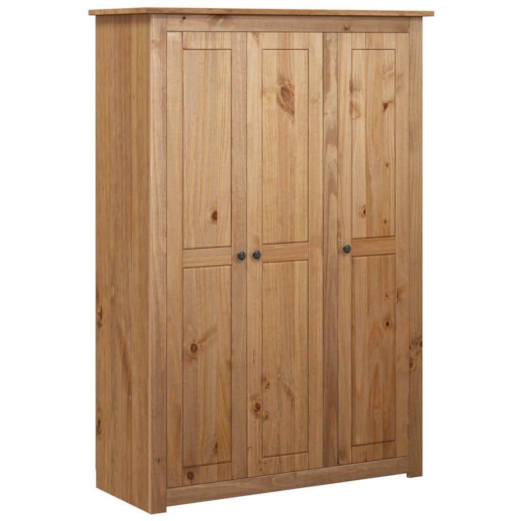 Stylish 3-Door Wardrobe – 118x50x171.5 cm, Pine Wood, Panama Range