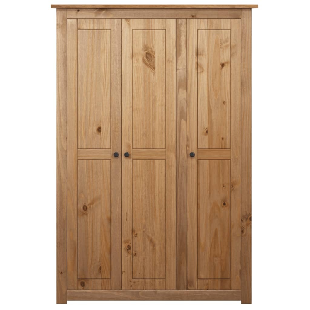 Stylish 3-Door Wardrobe – 118x50x171.5 cm, Pine Wood, Panama Range