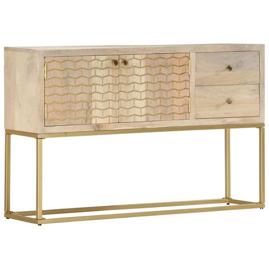 Mafett Sideboard Gold 120x30x75 cm Solid Mango Wood