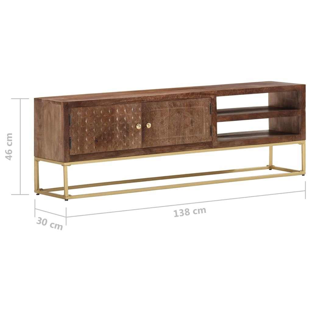 Mid-Century Luxe Mango TV Cabinet – Solid Wood Elegance
