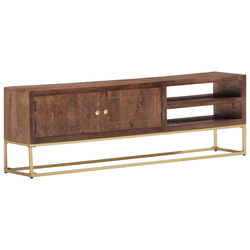 Mid-Century Luxe Mango TV Cabinet – Solid Wood Elegance