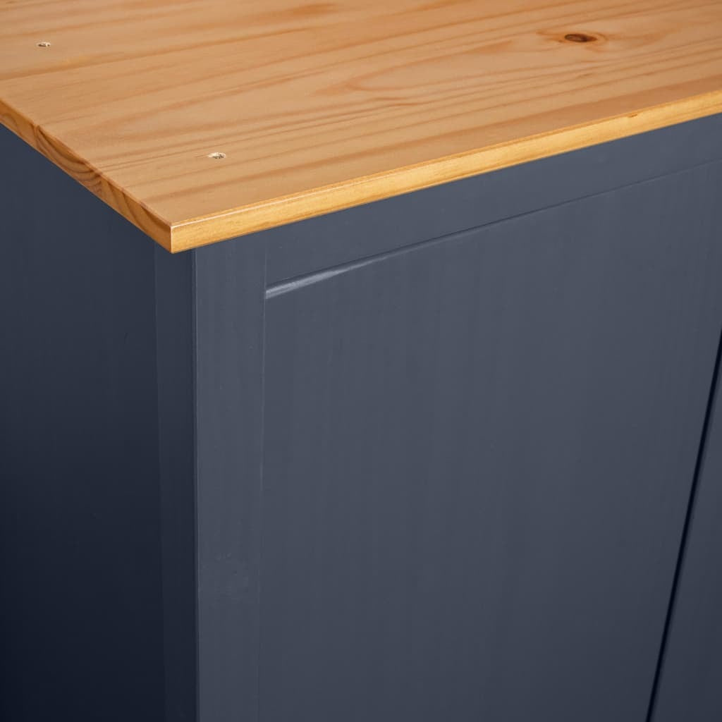 Paris 3-Door Wardrobe – Elegant Grey Solid Pine Wood Design