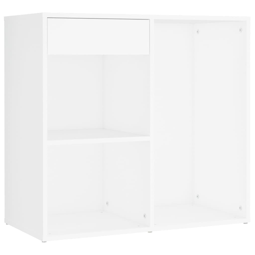 Mafett LED Dressing Table with 2 Cabinets White Engineered Wood