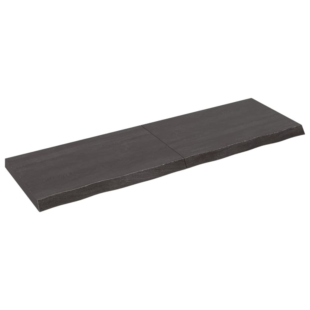 Mafett Dark Brown Tabletop – 160x50x(2-6) cm, Treated Solid Oak Wood