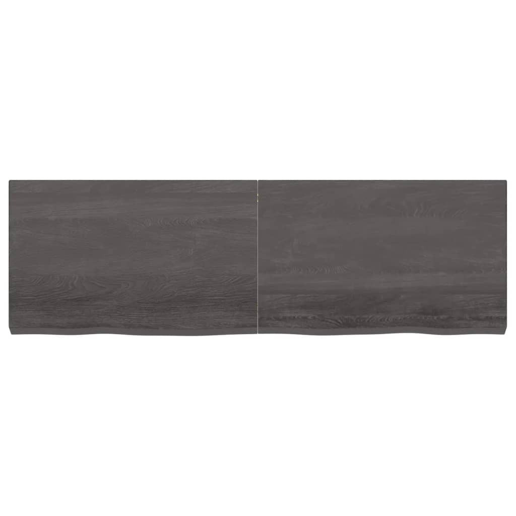 Mafett Dark Brown Tabletop – 160x50x(2-6) cm, Treated Solid Oak Wood