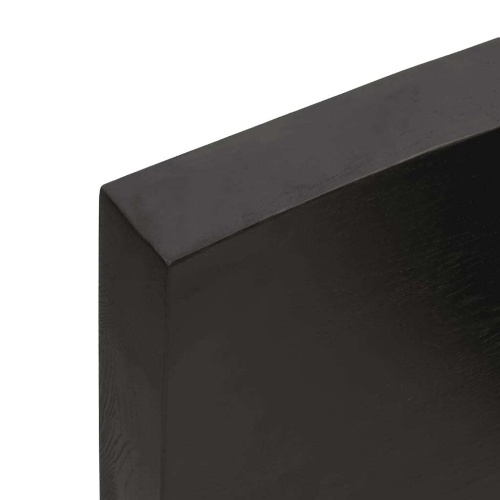 Mafett Dark Brown Tabletop – 160x50x(2-6) cm, Treated Solid Oak Wood