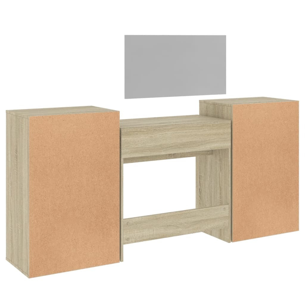 Mafett 4 Piece Dressing Table Set Sonoma Oak Engineered Wood