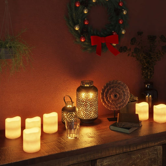 Enhance Your Home's Atmosphere with a Set of 12 Electric LED Candles in Warm White, Providing Safe, Flicker-Free Illumination for Every Occasion, Whether Relaxing Alone or Entertaining Guests