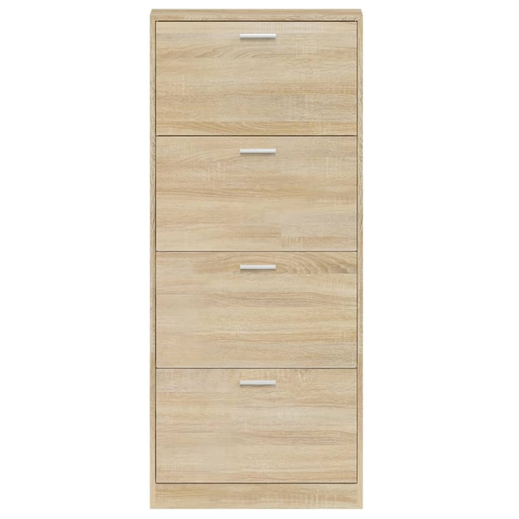 Imperial Oak Shoe Cabinet – 4-Drawer Engineered Wood Storage