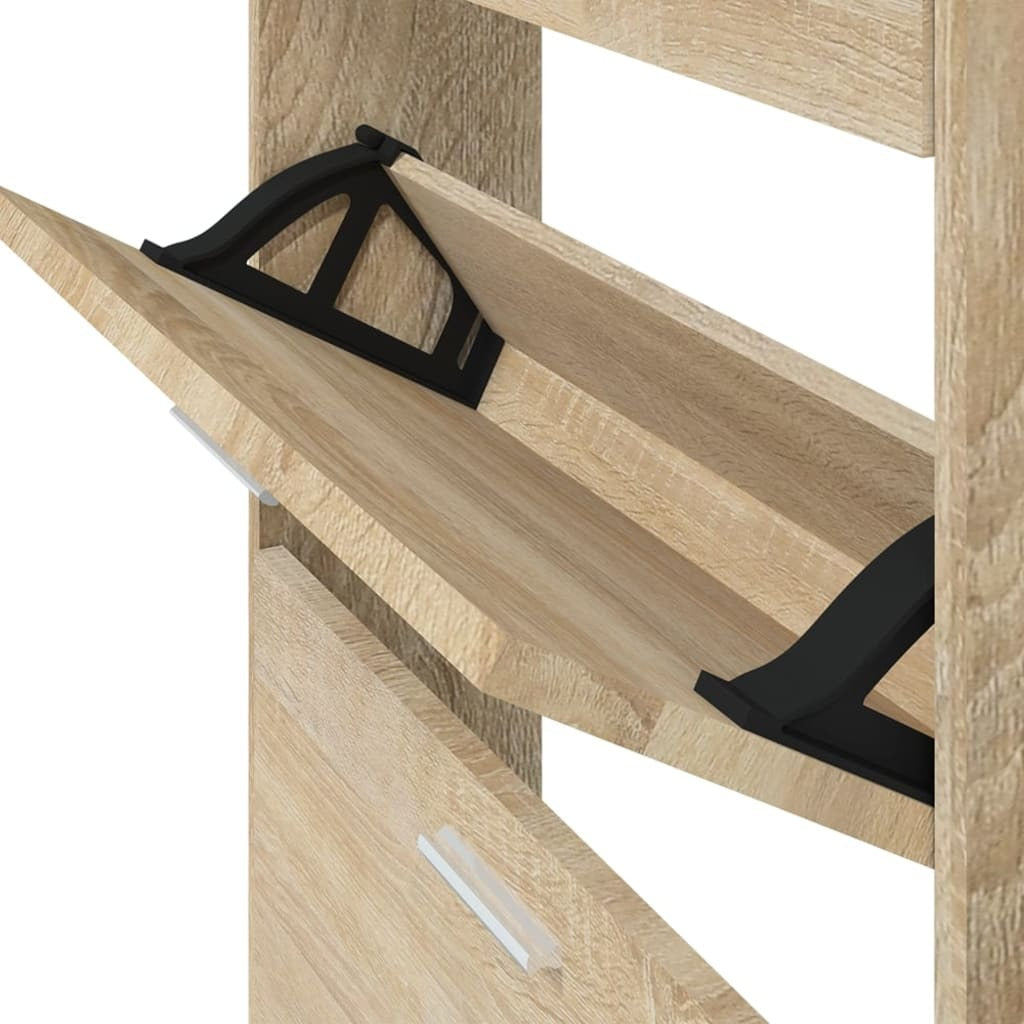 Imperial Oak Shoe Cabinet – 4-Drawer Engineered Wood Storage