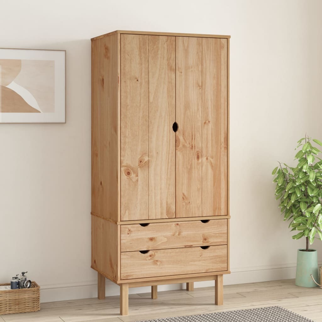 Scandinavian Design Wardrobe – Crafted from Solid Pine Wood, Sleek and Modern Finish