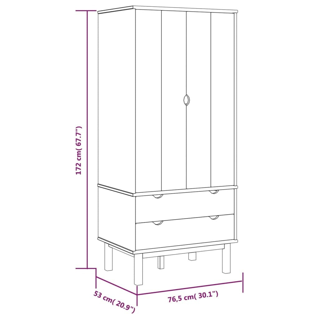 Scandinavian Design Wardrobe – Crafted from Solid Pine Wood, Sleek and Modern Finish