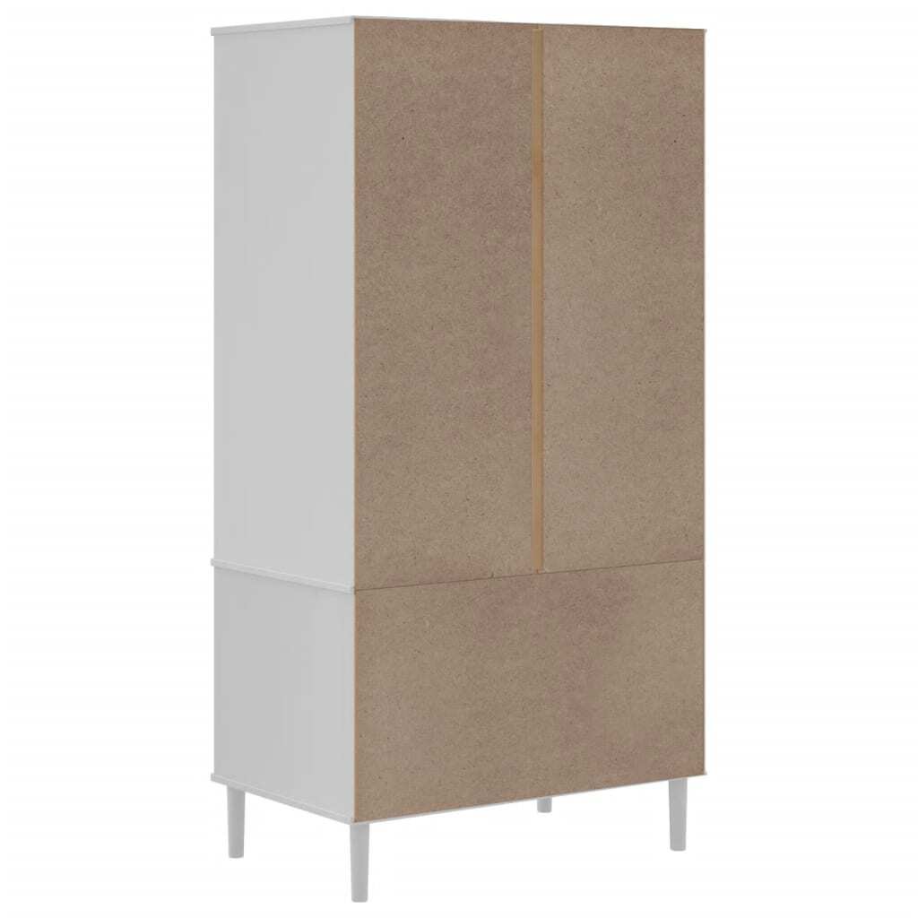 Amboise Elegant Rattan-Effect Wardrobe  Solid Pine Wood