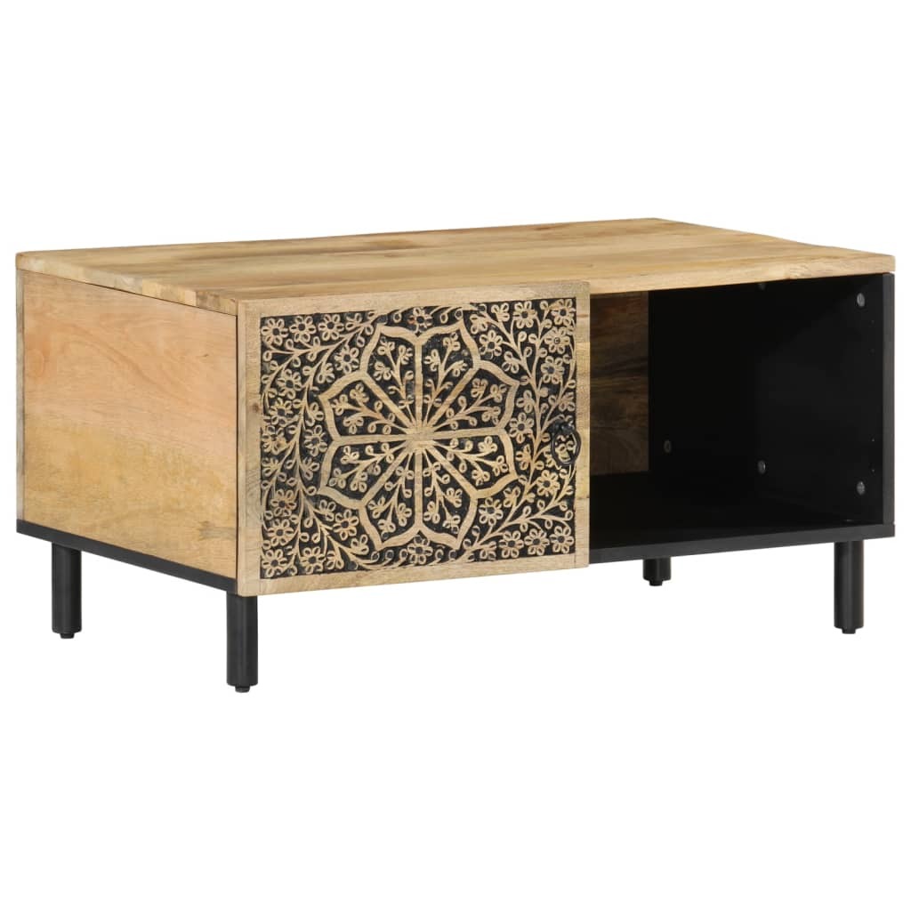 Mafett Solid Mango Wood Coffee Table – 80x50x40 cm